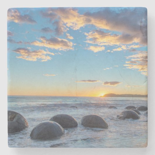 Nieuw-Zeeland, Zuid-eiland, Moeraki Boulders Stenen Onderzetter (Voorkant)