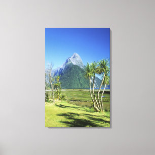 Nieuw-Zeeland, Zuidereiland, Mitre Peak, Canvas Afdruk