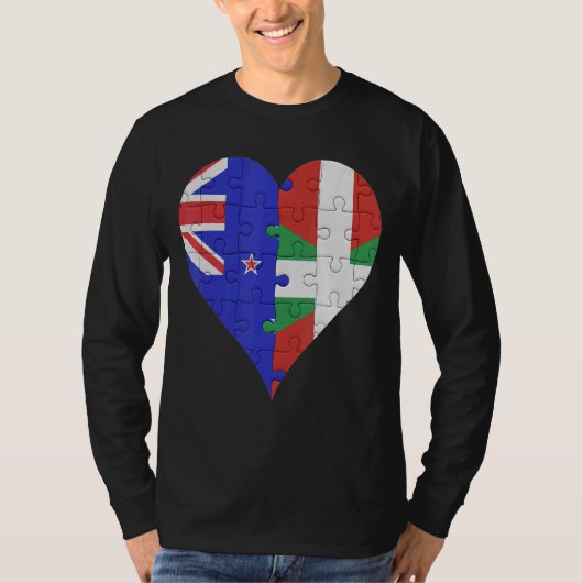 Nieuw-Zeelander Baskisch Vlag Hart T-shirt (Voorkant)