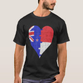 Nieuw-Zeelander Indonesische vlag hart T-shirt (Voorkant)