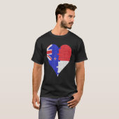 Nieuw-Zeelander Indonesische vlag hart T-shirt (Voorkant volledig)