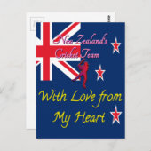 Nieuw-Zeelands cricketteam houdt van mijn hartkuns Briefkaart (Voorkant / Achterkant)