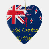 Nieuw-Zeelands cricketteam: liefde uit mijn hart Keramisch Ornament (Rechts)