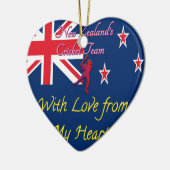 Nieuw-Zeelands cricketteam: liefde uit mijn hart Keramisch Ornament (Links)