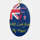 Nieuw-Zeelands cricketteam: liefde uit mijn hart Keramisch Ornament (Links)