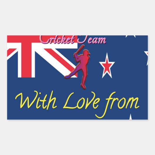 Nieuw-Zeelands cricketteam: liefde uit mijn hart Rechthoekige Sticker (Voorkant)