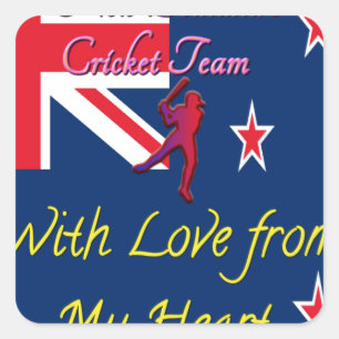 Nieuw-Zeelands cricketteam: liefde uit mijn hart Vierkante Sticker