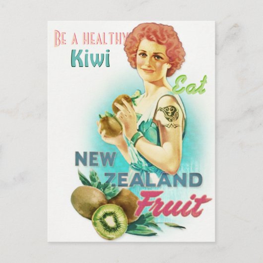 Nieuw-Zeelands kiwi briefkaart (Voorkant)