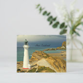 Nieuw-Zeelands landschap met vuurtoren Briefkaart (Staand voorkant)