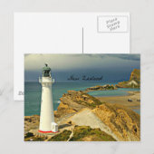 Nieuw-Zeelands landschap met vuurtoren Briefkaart (Voorkant / Achterkant)