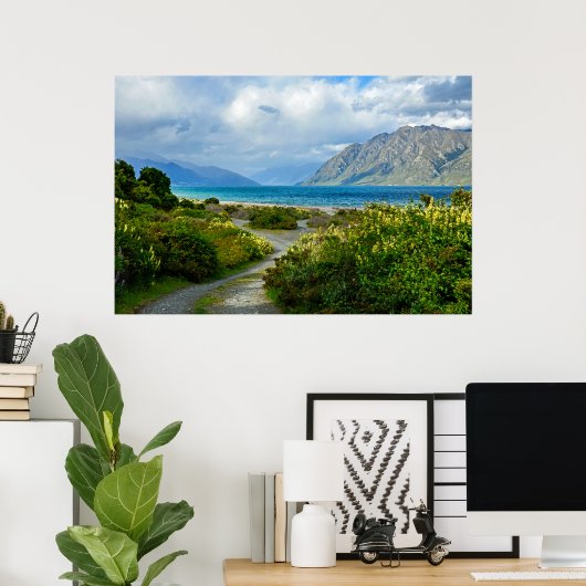 Nieuw-Zeelands landschap Poster (Thuiskantoor)