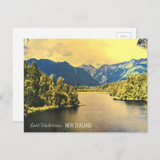 Nieuw-Zeelands meer Matheson Briefkaart (Voorkant / Achterkant)