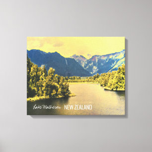 Nieuw-Zeelands meer Matheson Canvas Afdruk