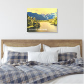 Nieuw-Zeelands meer Matheson Canvas Afdruk (Insitu (Slaapkamer))