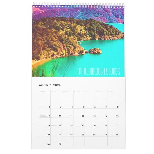 Nieuw-Zeelands prachtige fotografie Kalender (Mar 2026)
