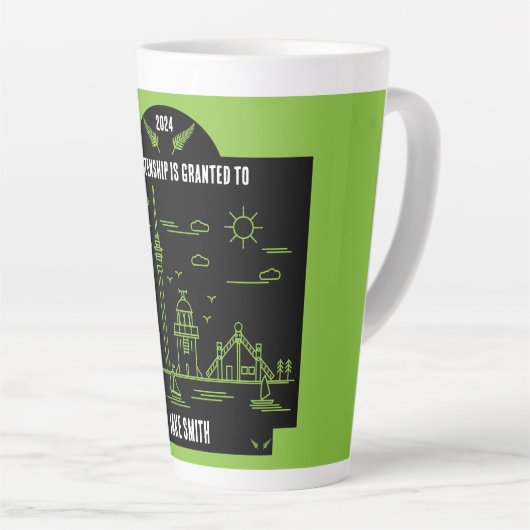 Nieuw-Zeelands staatsburgerschap Viering Gift Latte Mok (Rechterhoek)