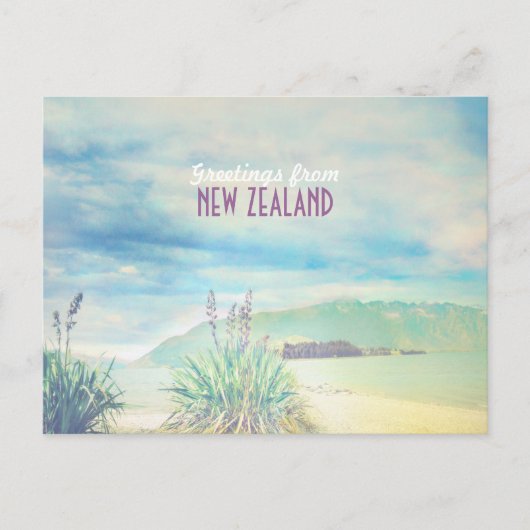 Nieuw-Zeelands strand & berg Briefkaart (Voorkant)