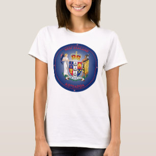 Nieuw-Zeelands wapen cirkelvorm T-shirt