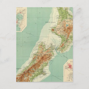 Nieuw-Zeelandse Atlas Map Briefkaart