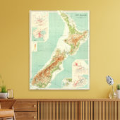 Nieuw-Zeelandse Atlas Map Canvas Afdruk (Insitu (Woonkamer))