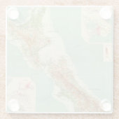 Nieuw-Zeelandse Atlas Map Glazen Onderzetter (Achterkant)