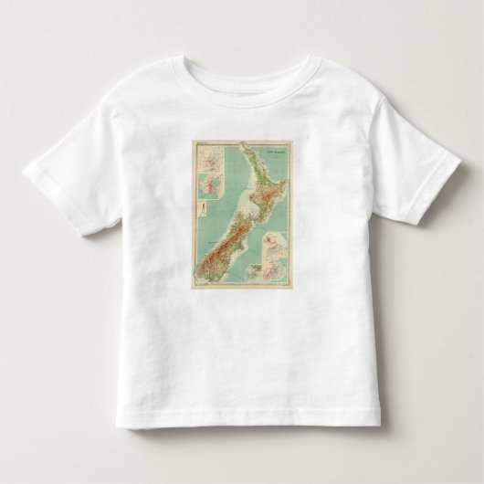 Nieuw-Zeelandse Atlas Map Kinder Shirts (Voorkant)