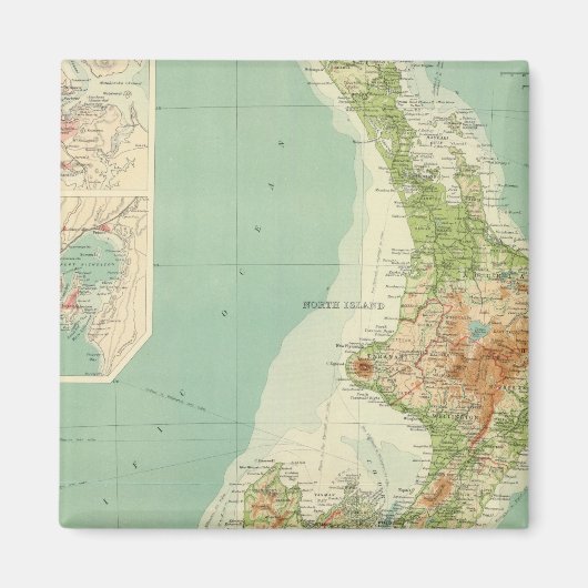 Nieuw-Zeelandse Atlas Map Magneet (Voorkant)