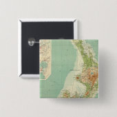 Nieuw-Zeelandse Atlas Map Vierkante Button 5,1 Cm (Voorkant /achterkant)