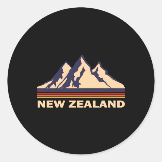 Nieuw-Zeelandse bergen Ronde Sticker (Voorkant)