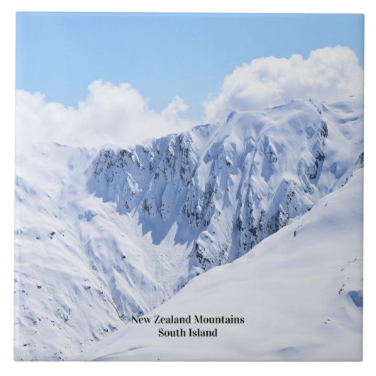 Nieuw-Zeelandse bergen, Zuidereiland, Tegeltje (Voorkant)