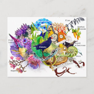 Nieuw-Zeelandse collage Briefkaart