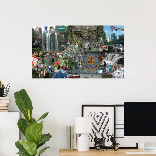 Nieuw-Zeelandse collage Poster (Thuiskantoor)