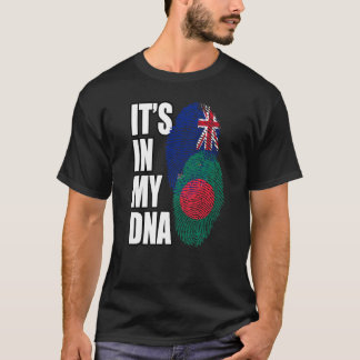 Nieuw-Zeelandse en Bengaalse Mix DNA Vlag Erfgoed T-shirt