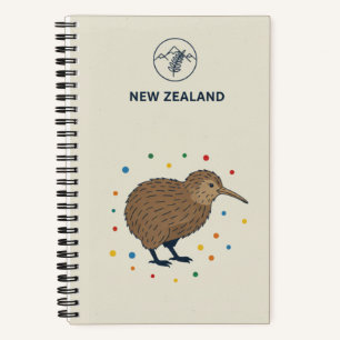 Nieuw-Zeelandse Erfgoed & Kiwi Vogel Berg Foto Notitieboek