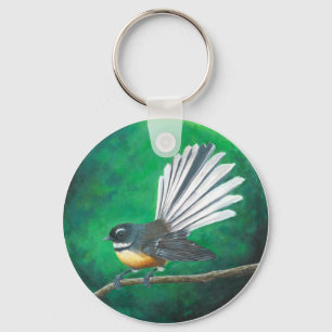 Nieuw-Zeelandse fantail (piwakawaka) - Key Ring Sleutelhanger