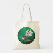 Nieuw-Zeelandse fantailvogel (piwakawaka) - Canvas Tote Bag (Achterkant)