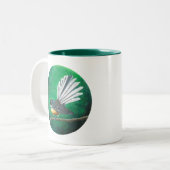 Nieuw-Zeelandse fantailvogel (piwakawaka) - Koffie Tweekleurige Koffiemok (Voorkant links)