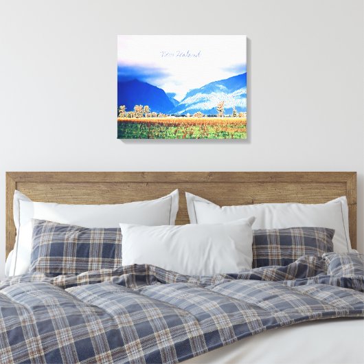 Nieuw-Zeelandse fotografie Fox Glacier Canvas Afdruk (Insitu (Slaapkamer))