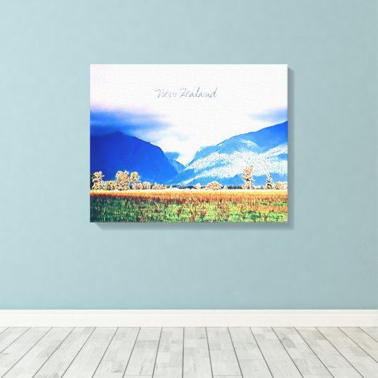 Nieuw-Zeelandse fotografie Fox Glacier Canvas Afdruk (Insitu (Houten vloer))