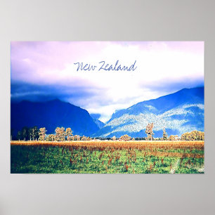 Nieuw-Zeelandse fotografie Fox Glacier Poster