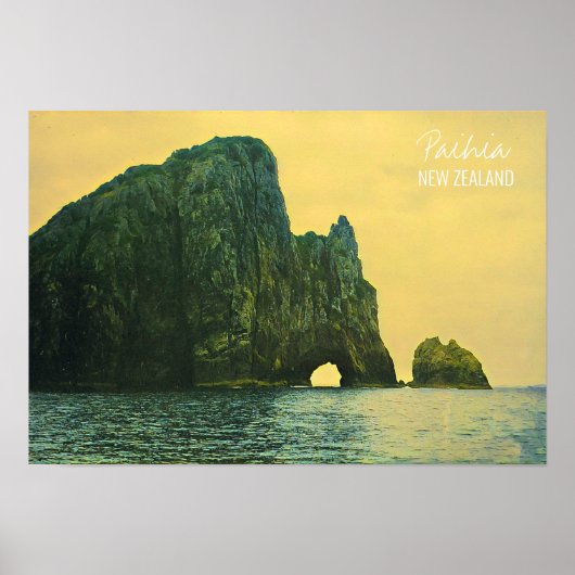 Nieuw-Zeelandse Hole in de Rock Poster (Voorkant)