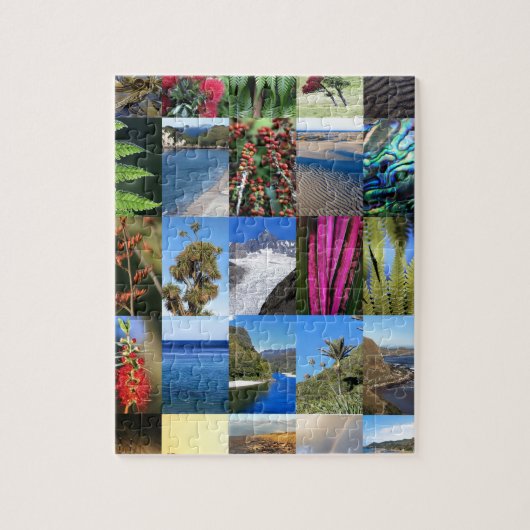 Nieuw-Zeelandse iconische flora en lanscapes Legpuzzel (Verticaal)