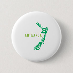 Nieuw-Zeelandse Kaart Aotearoa New Zealander Gift  Ronde Button 5,7 Cm