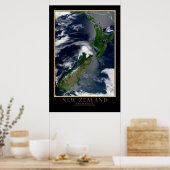Nieuw-Zeelandse kaart met satellietPoster Poster (Keuken)
