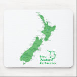 Nieuw-Zeelandse kaart Muismat<br><div class="desc">De kaart van Nieuw-Zeeland met schattige kiwi. Laten we rond NZ reizen!</div>