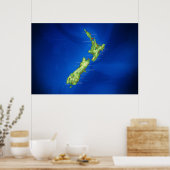 Nieuw-Zeelandse kaart Poster (Keuken)