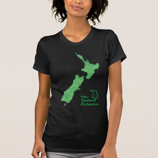 Nieuw-Zeelandse kaart T-shirt (Voorkant)