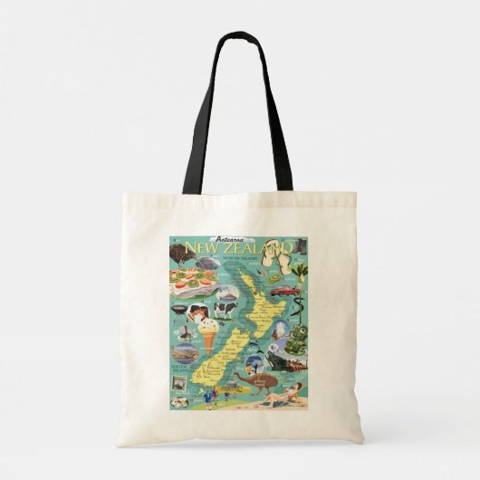 Nieuw-Zeelandse kaartCanvas tas (Achterkant)
