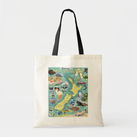 Nieuw-Zeelandse kaartCanvas tas (Voorkant)