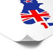 Nieuw-Zeelandse kaartvlag Poster (Hoek)